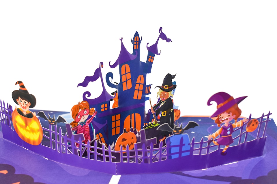 image 1 of Ghost Castle Hijinks Festive Pop Up Halloween Greeting Card