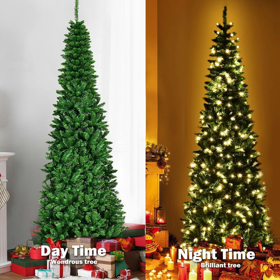 image 1 of 6ft Pre-Lit Green Pencil Tree Green | 6ft