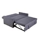 image 3 of Linen Upholstered Two Seater Pull-Out Double Sofa Bed 153 cm | Grey | Grey