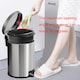 image 3 of Silver Metal Wastebin 5L