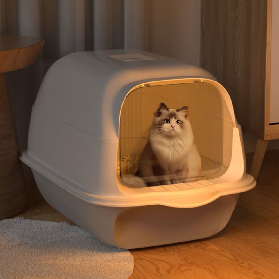 image 1 of Living and Home Detachable Cat Litter Box | Grey