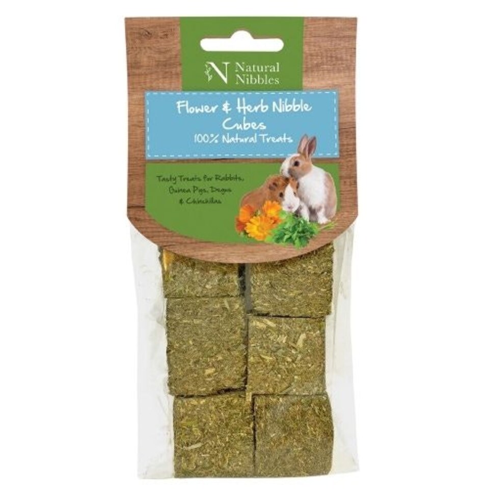 Petlife Natural Nibbles Flower & Herb Nibble Cubes 130g (Pack of 10)