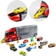 image 4 of Transporter Truck Carrycase Play Set with 12 Vehicles, Accessories & Play Map – Portable Toy for Kids