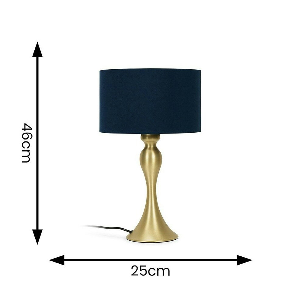 image 1 of ValueLights Faulkner Brushed Gold Table Lamp with Small Drum Shade