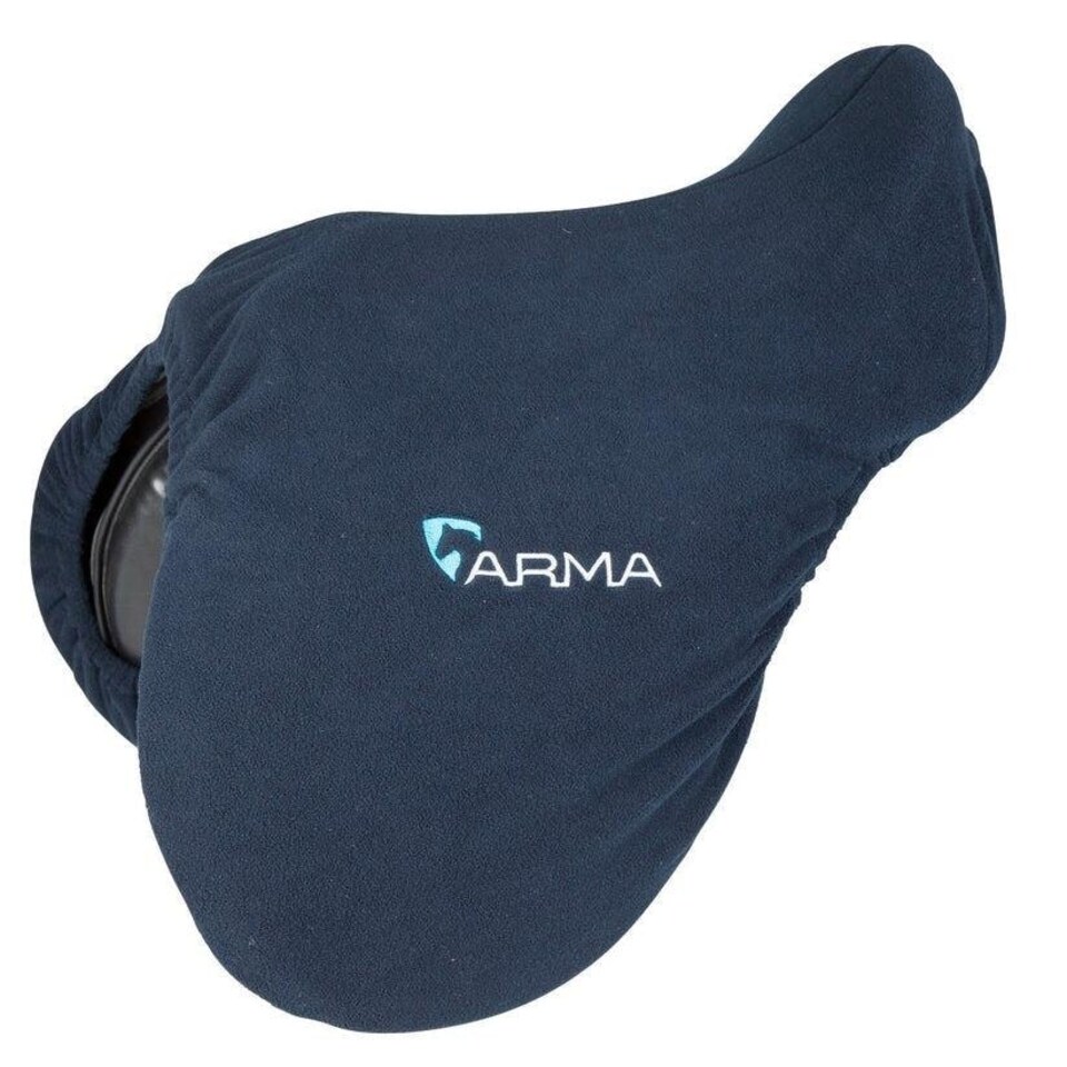 image 1 of Shires ARMA Fleece Saddle Cover Blue | Size: 14-16.5
Colour: Navy Blue