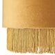 image 3 of Modern Ochre Mustard Drum 14" Pendant Shade with Tassels and Embroidered Trim | Yellow | Ochre | 1