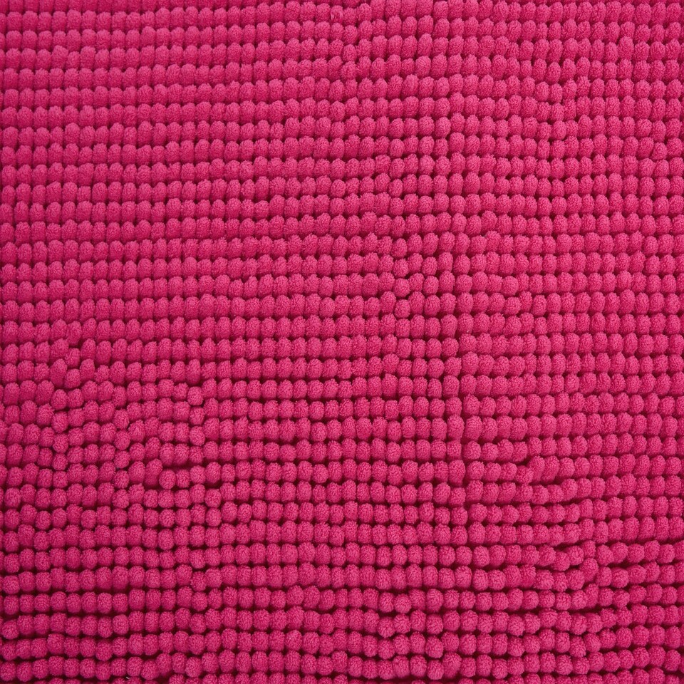 image 1 of OHS Soft Microfibre Non-Slip Absorbent Noodle Chenille Bath Runner Mat Pink | Bright Pink | 45 x 75cm