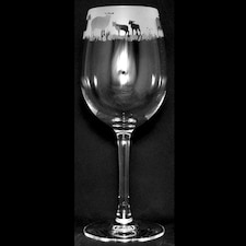Animo Glass Etched Wine Glass Sheep