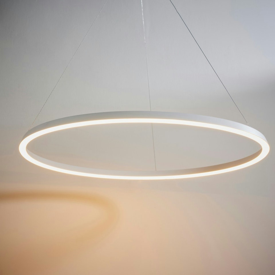 image 1 of Staten Single Pendant Light Matt White Paint, White Silicone