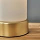 image 1 of ValueLights Matt Gold Modern Cylinder Touch Table Lamp With Frosted Glass Shade
