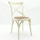 image 1 of French Cross Back Dining Chair - Elm Wood - L46 x W49 x H88 cm - Antique Cream White