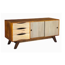Romney Wooden Media Unit Brown