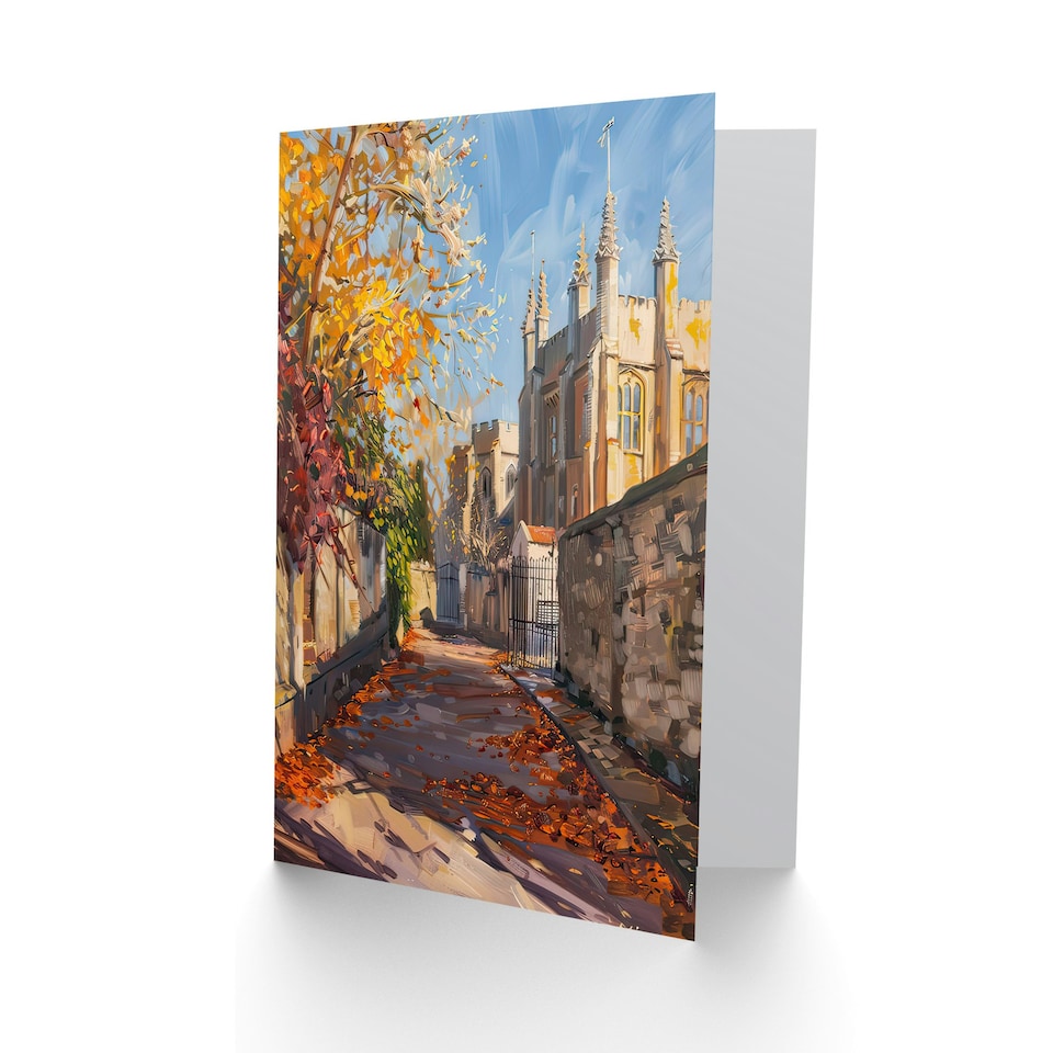 image 1 of Autumnal Day Bishop Auckland Castle Oil Him Her Birthday Card