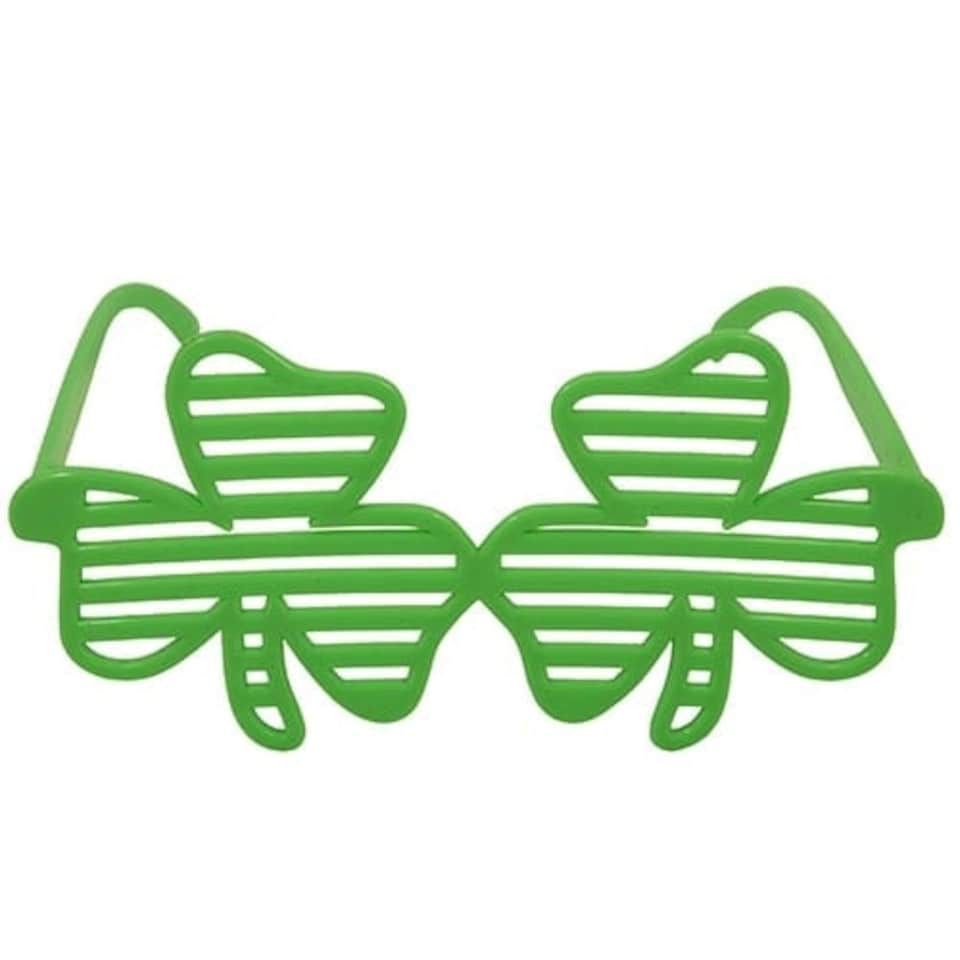 St Patricks Day Shamrock Shutter Plastic Glasses