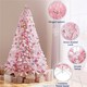 image 4 of Yaheetech  228 cm Tall Flocked Artificial Christmas Tree with Foldable Stand Pink