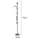 image 4 of Living and Home Modern 2 Head Standing Floor Lamp - Black Black