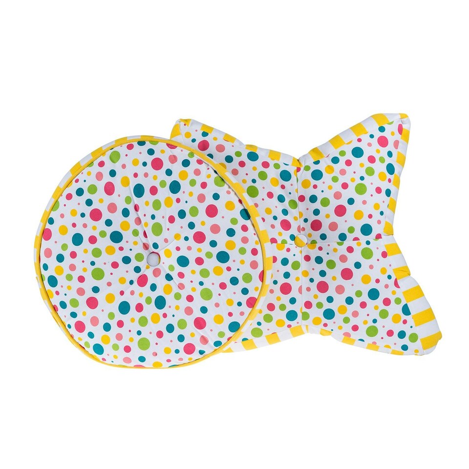 image 1 of Homescapes Multi Polka Dots Star Floor Cushion Multi