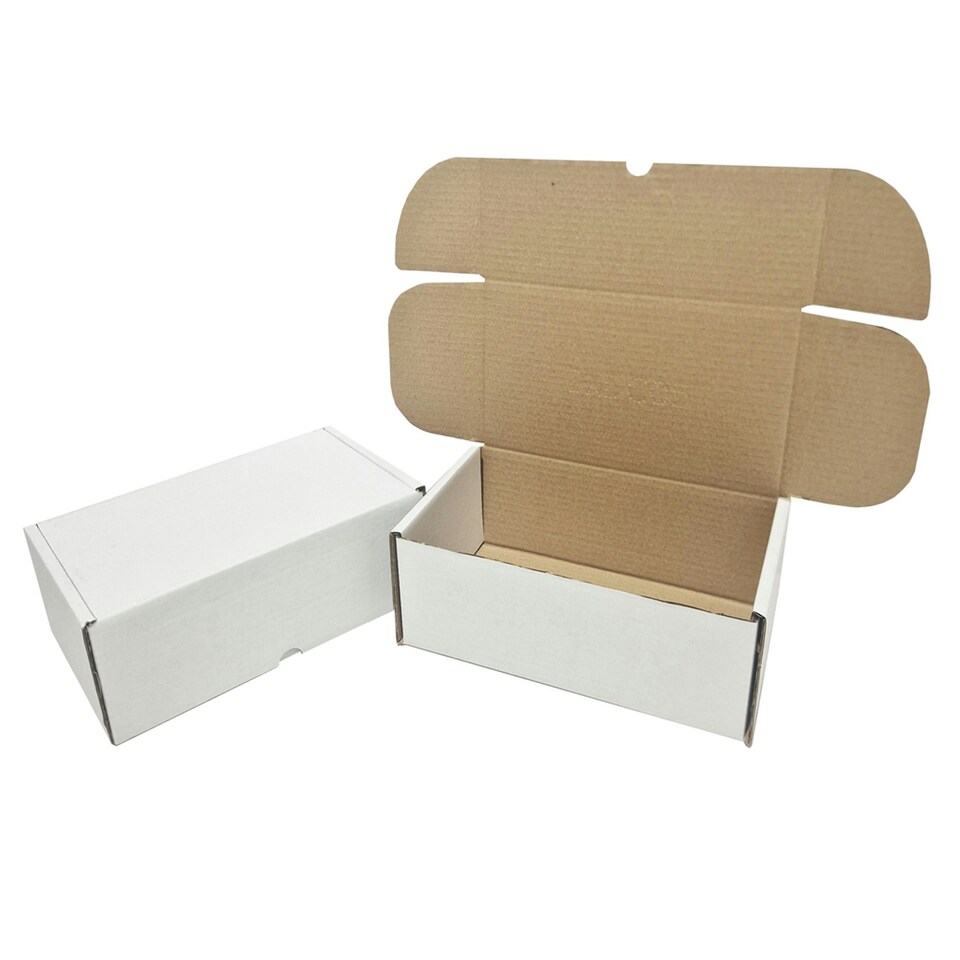 image 1 of 100 x White Die Cut Boxes 12 x 10 x 4" (300x250x100mm) Folding Postal Shipping Cartons White