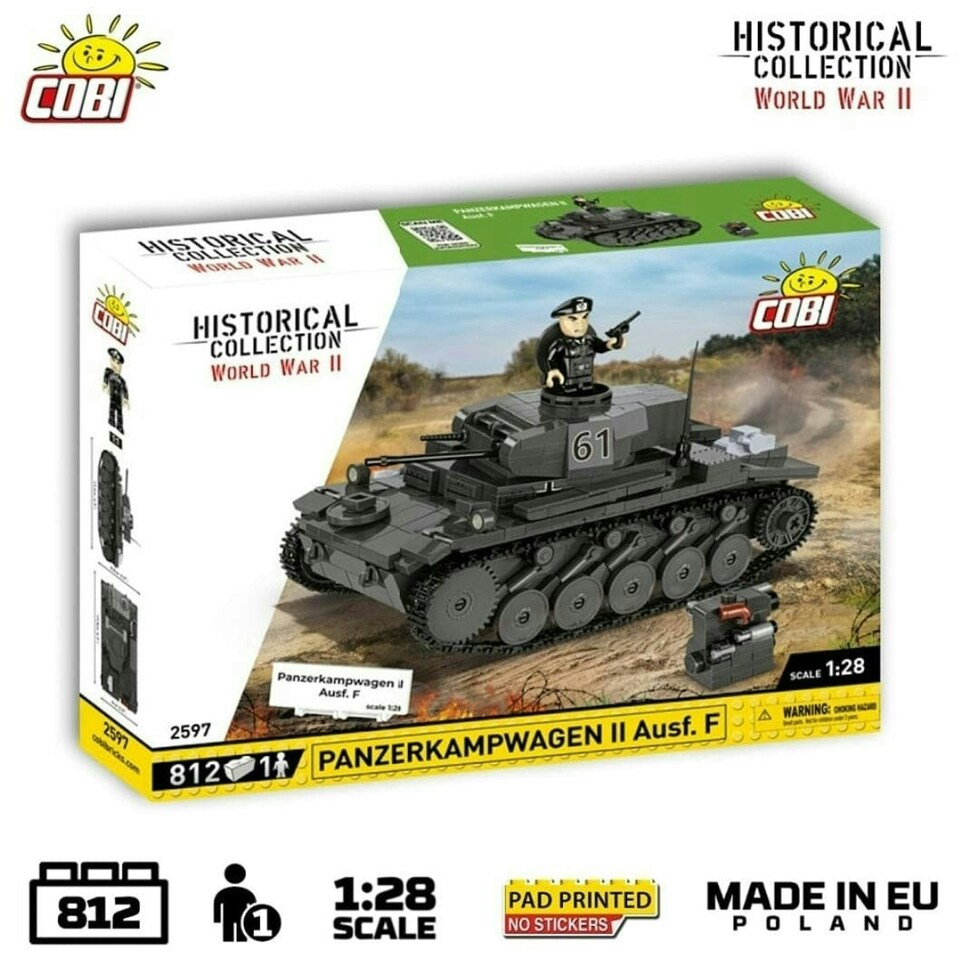 image 1 of Panzerkampfwagen II Ausf. F brick tank model - COBI 2597 - 812 bricks
