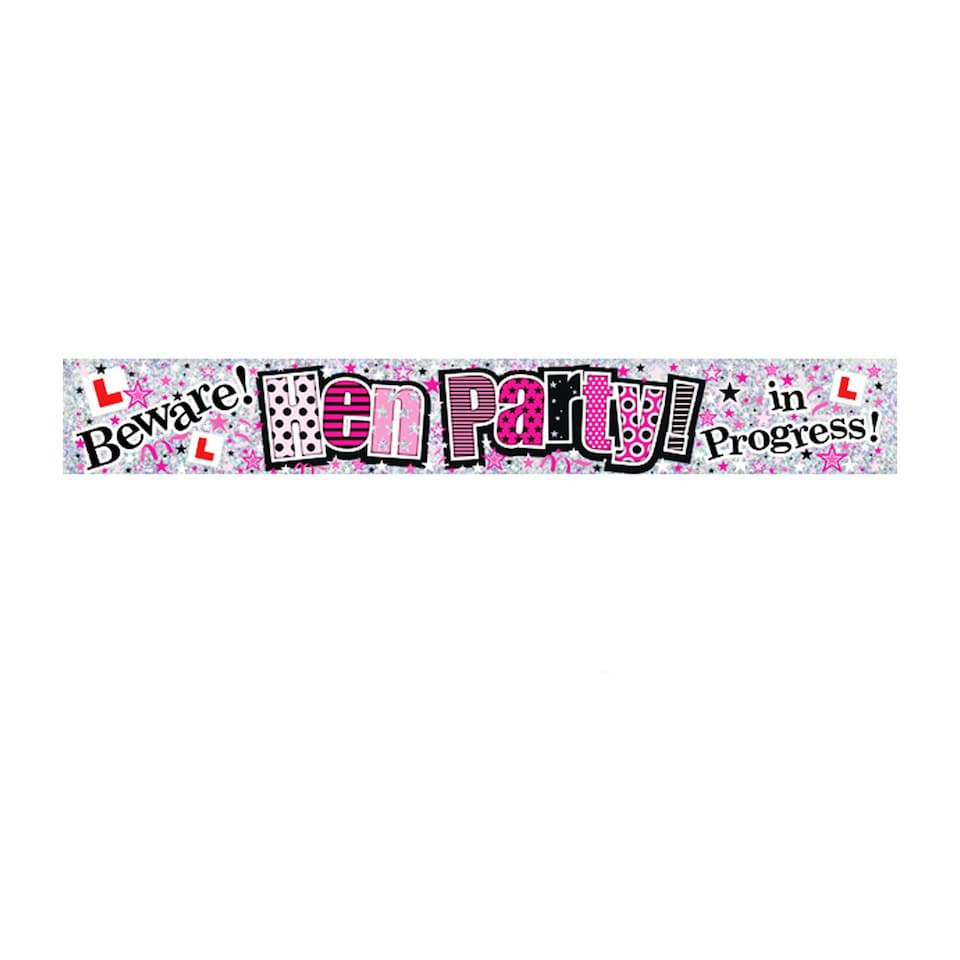 Simon Elvin Hen Night Foil Banner (6 Pack) - Multicoloured - 2.5m