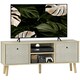 image 1 of HOMCOM Modern TV Cabinet Stand w/ Shelves & Drawers, Bedroom Natural