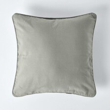 Homescapes Cotton Plain Grey Cushion Cover - 30 x 30 cm | Grey | Grey | 30 x 30 cm