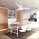 image 2 of HOMCOM Reversible Ceiling Fan with Light, 3 Blades, Mount Lighting Fan, White