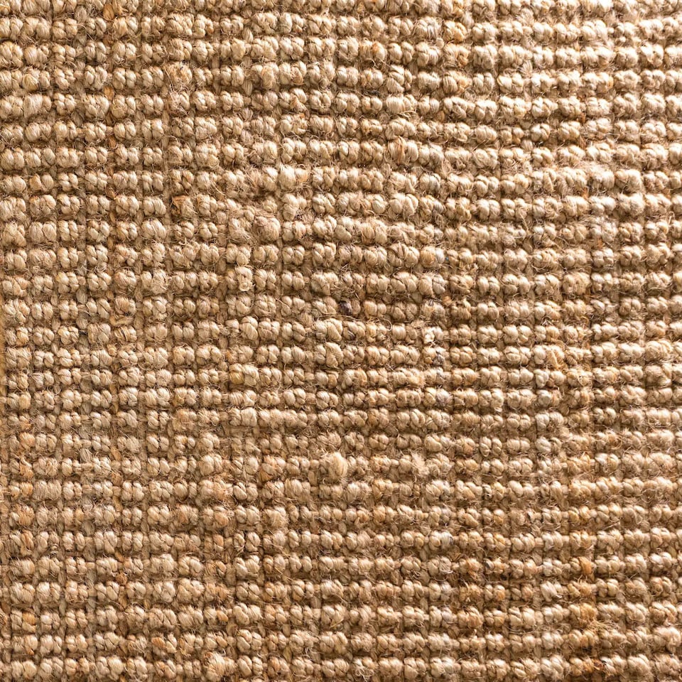 image 1 of KUKOON Handmade Boucle Area Rug Soft Pile Living Room Jute Plain 70cm x 240cm