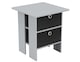 image 1 of 2-Tier 2- Drawer Wooden Side Table | Grey | Grey & Black | 1