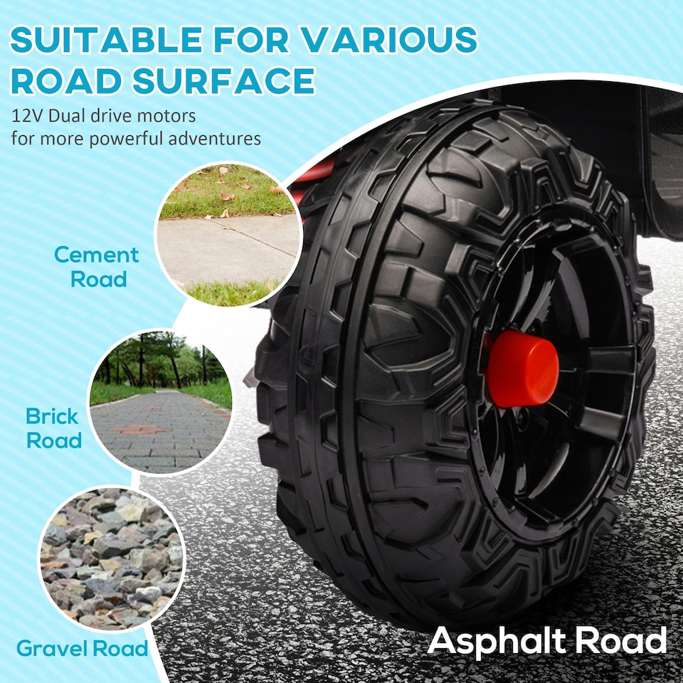 image 1 of AIYAPLAY 12V Kids Electric Quad Bike with 4 Wheels Spring Suspension, Red