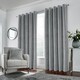 image 2 of Luxury Enhanced Living Grey Velvet, Supersoft, Blackout, Thermal Pair of Curtains with Eyelet Top - 66 x 72 inch (168x183cm)