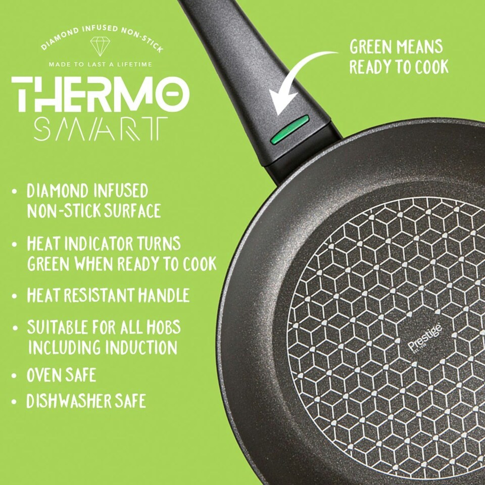 image 1 of Prestige Thermo Smart Heat Indicator Non-Stick Saucepan & Lid Set - 3 Piece