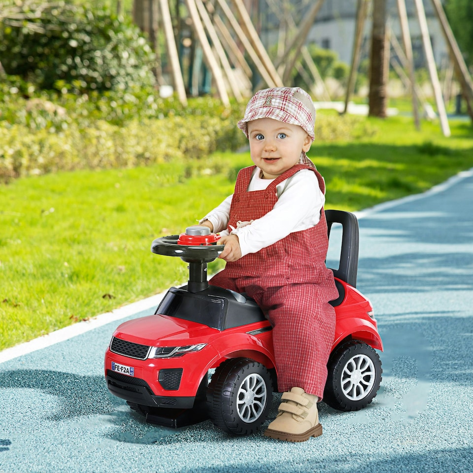 image 1 of HOMCOM 3-in-1 Ride On Car Foot To Floor Slider Toddler w/ Horn Steering Red