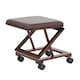 image 1 of Folding Leather Cushion Padded Footstool Foot Rest