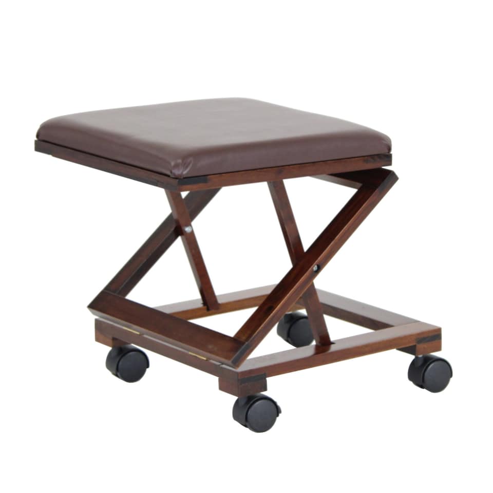 image 1 of Folding Leather Cushion Padded Footstool Foot Rest