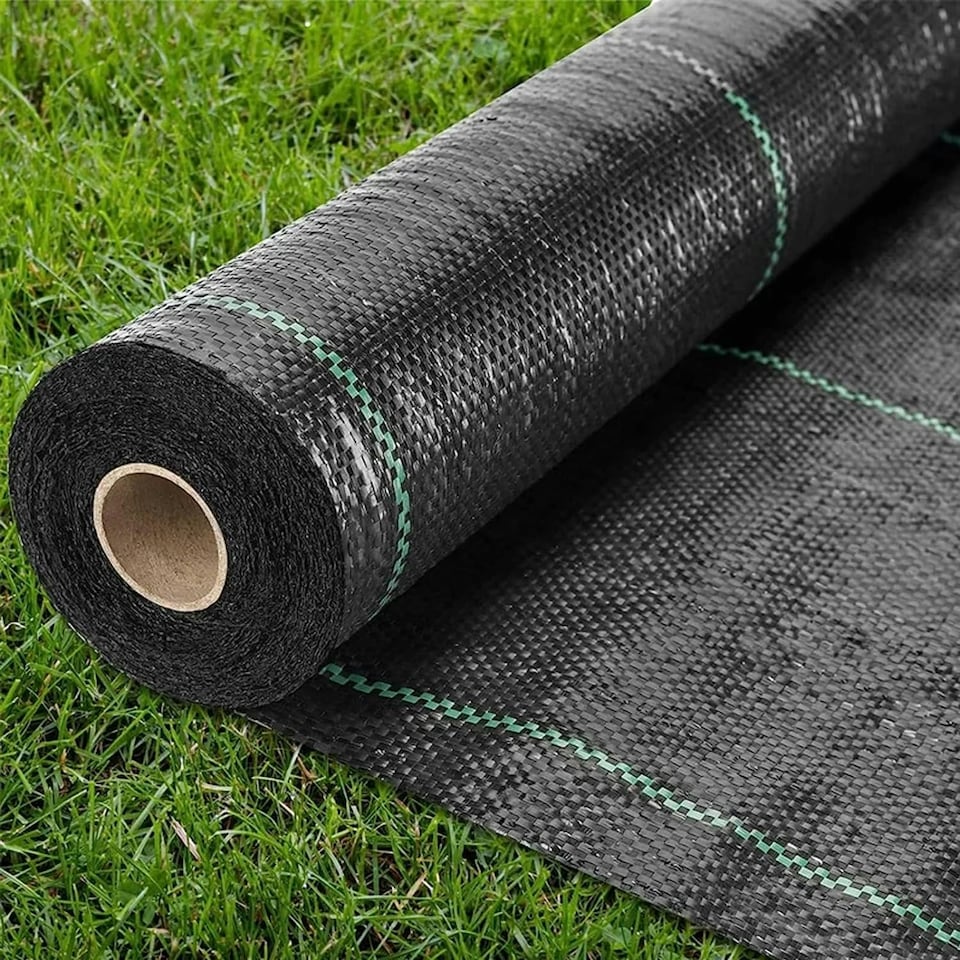 image 1 of Heavy Duty Weed Control Membrane Garden Barrier Fabric for Landscaping Cover N/A