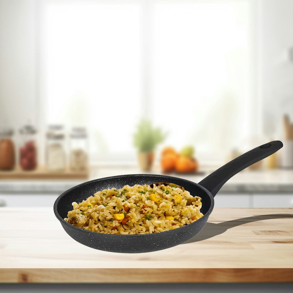image 1 of 28cm Stainless Steel Induction Frying Pan - Soft Touch Handles