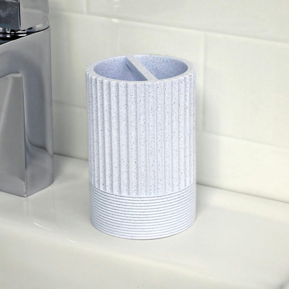 image 1 of Showerdrape Tranquil Pale Blue Sparkle 5 Piece Bathroom Accessory Set