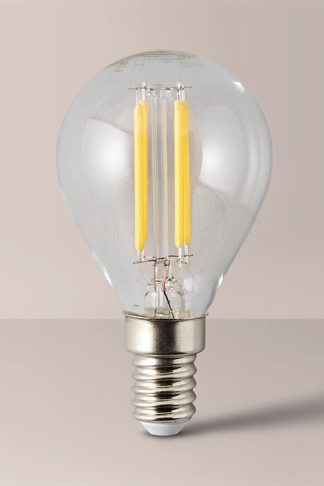 image 1 of ValueLights E14 Pack of 4 4W Filament Golfball Warm White LED Bulbs | Clear