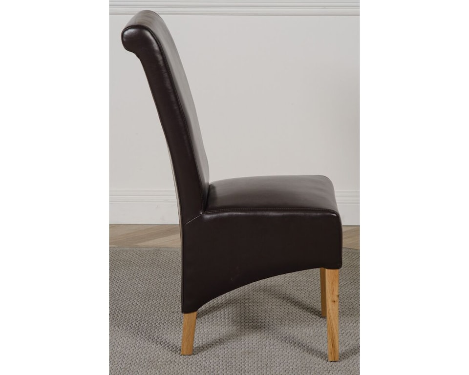 image 1 of Montana Leather Dining Chairs for Dining Room or Kitchen | Brown | Brown