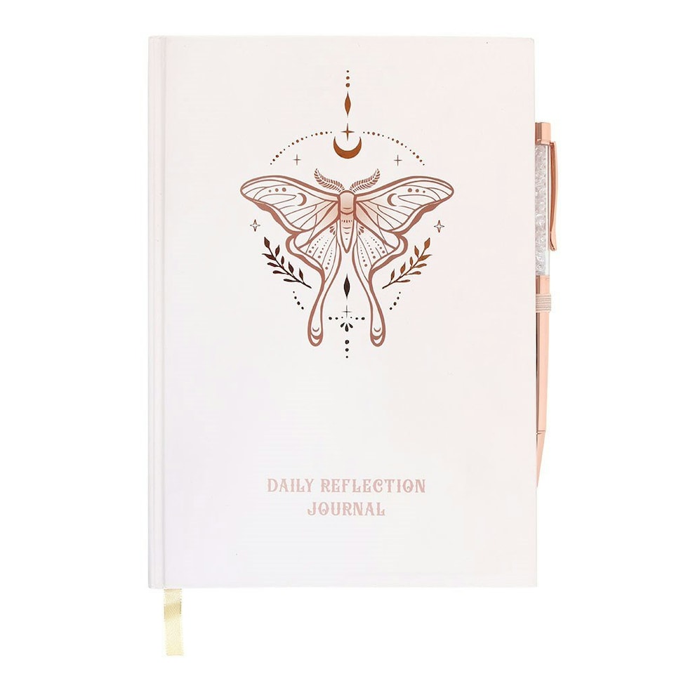 image 1 of Something Different Daily Reflection Luna Moth Journal - Pale Pink - One Size