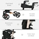 image 4 of HOMCOM 4 Wheel Rollator Walker,  Adjustable Mobility Walker with Bag,Gold Tone