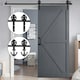 image 5 of Living and Home Rustic Barn Door Hardware Kit with Wheel Rollers 6.6ft