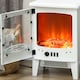 image 9 of HOMCOM Tempered Glass Casing Electric Fireplace, Freestanding Electric Fire with Realistic Flame Effect, Log Burner with Overheat Protection, 950w 1850W, White