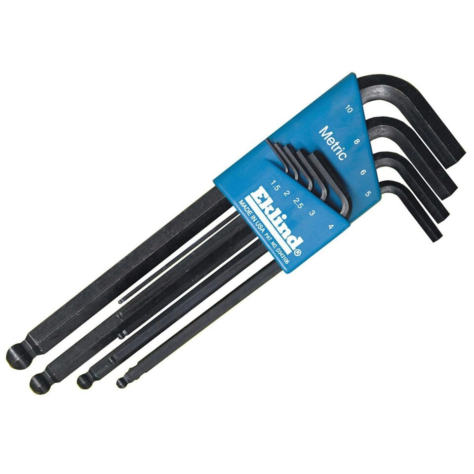 Eklind Rek13609 Metric Long Ball End Hex L-key Set, 9 Piece - Multi Colour - One Size