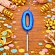 image 2 of Blue 0 Number Candle Birthday Anniversary Party Cake Decorations Topper | Blue