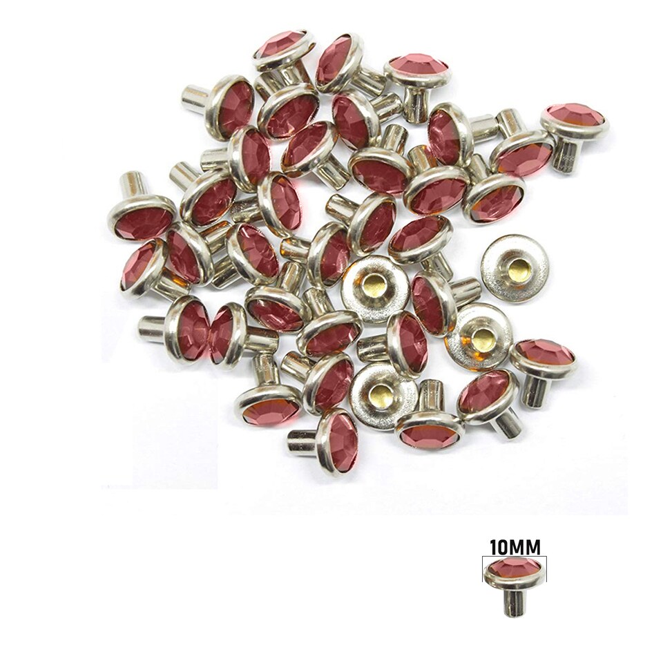 image 1 of 10mm Diamante Acrylic Rhinestone Studs with Pins - Pack of 10