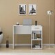 image 2 of Adore Matt White Study Desk with Drawer & Shelves White