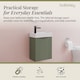 image 2 of Balterley Wall Hung Cloakroom Vanity Basin Unit with Handle Compact Bathroom Storage | Green | Satin Green | 438 x 400 x 222mm | 1