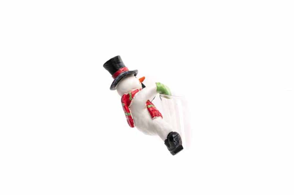 image 1 of Full Colour Snow Man Pot Buddy - L10.5 x W7.8 x H5.4 cm